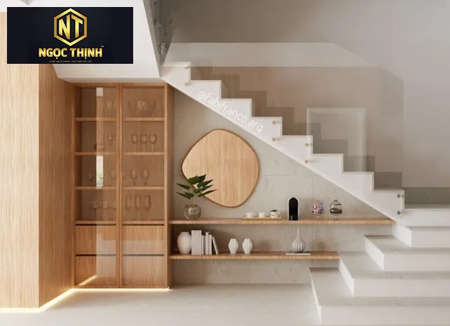 KỆ CẦU THANH KẾT HỢP TỦ KÍNH HIỆN ĐẠI SANG TRỌNG - KCT06